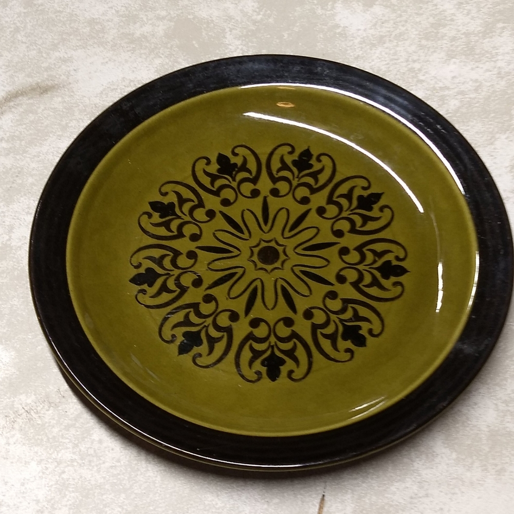 Homer Laughlin Andre Ponche Olive Dinner Plate 10"